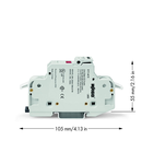 2-conductor fuse terminal block; for class CC fuses; 1-pole; with blown fuse indication; for DIN-rail 35 x 15 and 35 x 7.5; 16 mm²; CAGE CLAMP®; 16,00 mm²; light gray