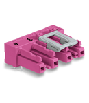 Socket for PCBs; angled; 4-pole; Cod. B; pink