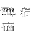 Socket for PCBs; angled; 4-pole; Cod. B; pink