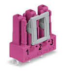 Socket for PCBs; straight; 3-pole; Cod. B; pink