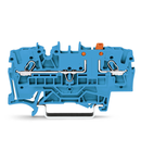 2-conductor disconnect/test terminal block; with test option; orange disconnect link; for DIN-rail 35 x 15 and 35 x 7.5; 2.5 mm²; Push-in CAGE CLAMP®; 2,50 mm²; blue