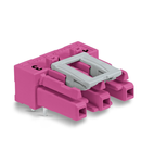 Socket for PCBs; angled; 3-pole; Cod. B; pink