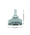 Stud terminal block; lateral marker slots; for DIN-rail 35 x 15 and 35 x 7.5; 1 stud, M10; 120,00 mm²; gray