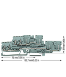 2-conductor/2-pin, double-deck carrier terminal block; Through/through terminal block; L/L; for DIN-rail 35 x 15 and 35 x 7.5; 2.5 mm²; CAGE CLAMP®; 2,50 mm²; gray