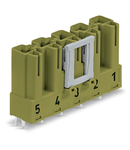 Plug for PCBs; straight; 5-pole; Cod. B; light green