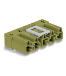 Plug for PCBs; angled; 5-pole; Cod. B; light green