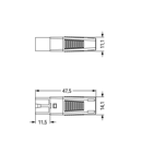 Plug; with strain relief housing; 2-pole; Cod. F; light gray