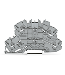 Double-deck terminal block; Through/through terminal block; L/L; for DIN-rail 35 x 15 and 35 x 7.5; 2.5 mm²; Push-in CAGE CLAMP®; 2,50 mm²; gray