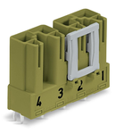 Plug for PCBs; straight; 4-pole; Cod. B; light green
