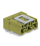 Plug for PCBs; angled; 3-pole; Cod. B; light green