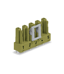 Socket for PCBs; straight; 5-pole; Cod. B; light green