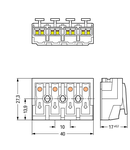 Lighting connector; push-button, external; without ground contact; 4-pole; Lighting side: for solid conductors; Inst. side: for all conductor types; max. 2.5 mm²; Surrounding air temperature: max 85°C (T85); 2,50 mm²; white