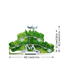 4-conductor double deck terminal block; 8-conductor ground terminal block; PE; with marker carrier; suitable for Ex e II applications; internal commoning; for DIN-rail 35 x 15 and 35 x 7.5; 2.5 mm²; Push-in CAGE CLAMP®; 2,50 mm²; green-yellow