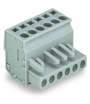 1-conductor female plug; angled; 2.5 mm²; Pin spacing 5 mm; 3-pole; 2,50 mm²; gray