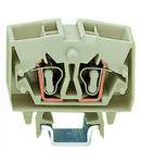 4-conductor miniature through terminal block; 2.5 mm²; with test option; suitable for Ex e II applications; center marking; for DIN-15 rail; CAGE CLAMP®; 2,50 mm²; light gray