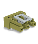 Socket for PCBs; angled; 3-pole; Cod. B; light green