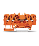 4-conductor through terminal block; 1.5 mm²; suitable for Ex e II applications; side and center marking; for DIN-rail 35 x 15 and 35 x 7.5; Push-in CAGE CLAMP®; 1,50 mm²; orange