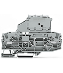 2-conductor fuse terminal block; with pivoting fuse holder; for glass cartridge fuse ¼" x 1¼"; with blown fuse indication by LED; 12 - 30 V; for DIN-rail 35 x 15 and 35 x 7.5; 6 mm²; Push-in CAGE CLAMP®; 6,00 mm²; gray