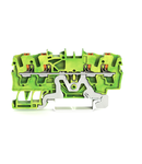 4-conductor ground terminal block; 2.5 mm²; with test port; side and center marking; for DIN-rail 35 x 15 and 35 x 7.5; Push-in CAGE CLAMP®; 2,50 mm²; green-yellow