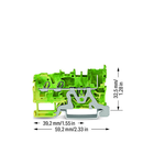 2-conductor/1-pin ground carrier terminal block; for DIN-rail 35 x 15 and 35 x 7.5; 2.5 mm²; Push-in CAGE CLAMP®; 2,50 mm²; green-yellow