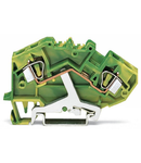 2-conductor ground terminal block; 6 mm²; center marking; for DIN-rail 35 x 15 and 35 x 7.5; CAGE CLAMP®; 6,00 mm²; green-yellow