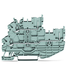 1-conductor/1-pin double deck receptacle terminal block; Through/through terminal block; L/L; without marker carrier; for DIN-rail 35 x 15 and 35 x 7.5; Push-in CAGE CLAMP®; 1,00 mm²; gray