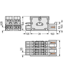 2-conductor combi strip; 100% protected against mismating; 1.5 mm²; Pin spacing 3.5 mm; 4-pole; 1,50 mm²; light gray