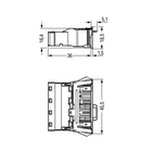 Snap-in plug; with direct ground contact; 4-pole; Cod. A; 4,00 mm²; white