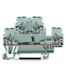 Component terminal block; double-deck; with diode 1N4007; anode, left side; for DIN-rail 35 x 15 and 35 x 7.5; 2.5 mm²; CAGE CLAMP®; 2,50 mm²; gray