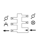 Distribution connector for switches; Single-pole and throttle two-way circuit; 3-pole; Cod. A/S; 1 input; 5 outputs; white