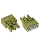 Socket; 3-pole; Cod. B; 4,00 mm²; light green