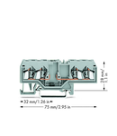 Component terminal block; 4-conductor; with diode 1N4007; anode, left side; for DIN-rail 35 x 15 and 35 x 7.5; 2.5 mm²; CAGE CLAMP®; 2,50 mm²; gray