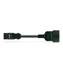 pre-assembled interconnecting cable; Plug/SCHUKO coupler; 3-pole; Cod. A; H05VV-F 3G 1.5 mm²; 1 m; 1,50 mm²; black