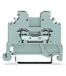 2-conductor through terminal block; 1.5 mm²; lateral marker slots; for DIN-rail 35 x 15 and 35 x 7.5; CAGE CLAMP®; 1,50 mm²; gray