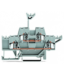 Double-deck terminal block; Through/through terminal block; for DIN-rail 35 x 15 and 35 x 7.5; 2.5 mm²; CAGE CLAMP®; 2,50 mm²; gray/gray