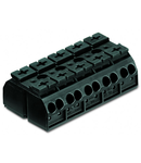 4-conductor chassis-mount terminal strip; 5-pole; without ground contact; 4 mm²; 4,00 mm²; black