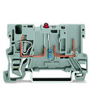 1-conductor/1-pin component carrier terminal block; LED (red); 24 VDC; for DIN-rail 35 x 15 and 35 x 7.5; 4 mm²; CAGE CLAMP®; 4,00 mm²; gray