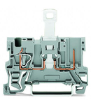 1-conductor/1-pin disconnect carrier terminal block; with shield contact; for DIN-rail 35 x 15 and 35 x 7.5; 4 mm²; CAGE CLAMP®; 4,00 mm²; gray