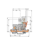 1-conductor/1-pin disconnect carrier terminal block; with shield contact; for DIN-rail 35 x 15 and 35 x 7.5; 4 mm²; CAGE CLAMP®; 4,00 mm²; gray