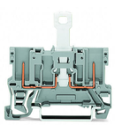 2-pin disconnect carrier terminal block; with shield contact; for DIN-rail 35 x 15 and 35 x 7.5; gray