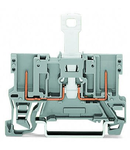 2-pin disconnect carrier terminal block; for DIN-rail 35 x 15 and 35 x 7.5; 4,00 mm²; gray