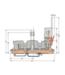 1-conductor/1-pin disconnect carrier terminal block; with shield contact; with 2 jumper positions; for DIN-rail 35 x 15 and 35 x 7.5; 4 mm²; CAGE CLAMP®; 4,00 mm²; gray