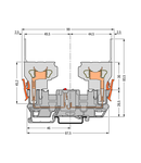 2-pin component carrier block; with 2 jumper positions; LED (red); 24 VDC; for DIN-rail 35 x 15 and 35 x 7.5; gray