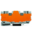 1-conductor/1-conductor terminal block for pluggable modules; 10-pole; with 2-conductor terminal blocks; with 2 jumper positions; with orange separator plate; for DIN-rail 35 x 15 and 35 x 7.5; 4 mm²; CAGE CLAMP®; 4,00 mm²; gray