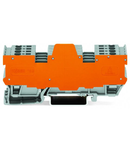 1-conductor/1-conductor terminal block for pluggable modules; 4-pole; with 2-conductor terminal blocks; with 2 jumper positions; with orange separator plate; for DIN-rail 35 x 15 and 35 x 7.5; 4 mm²; CAGE CLAMP®; 4,00 mm²; gray