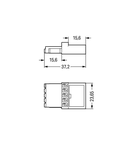 Intermediate coupler; 5-pole; Cod. A; for sockets and plugs; black