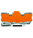 2-pin terminal block for pluggable modules; 10-pole; with 2 jumper positions; with orange separator plate; for DIN-rail 35 x 15 and 35 x 7.5; gray