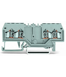 Double potential terminal block; 1.5 mm²; with double, center marker slot; for DIN-rail 35 x 15 and 35 x 7.5; CAGE CLAMP®; 1,50 mm²; gray