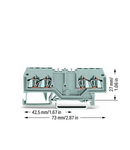 Double potential terminal block; 1.5 mm²; with double, center marker slot; for DIN-rail 35 x 15 and 35 x 7.5; CAGE CLAMP®; 1,50 mm²; gray