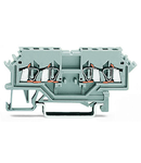 Double potential terminal block; 1.5 mm²; lateral marker slots; for DIN-rail 35 x 15 and 35 x 7.5; CAGE CLAMP®; 1,50 mm²; gray